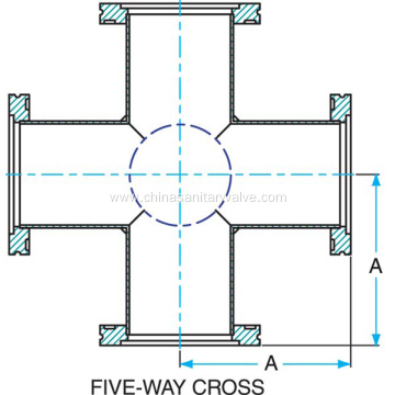 ISO Vacuum 5WAY Cross